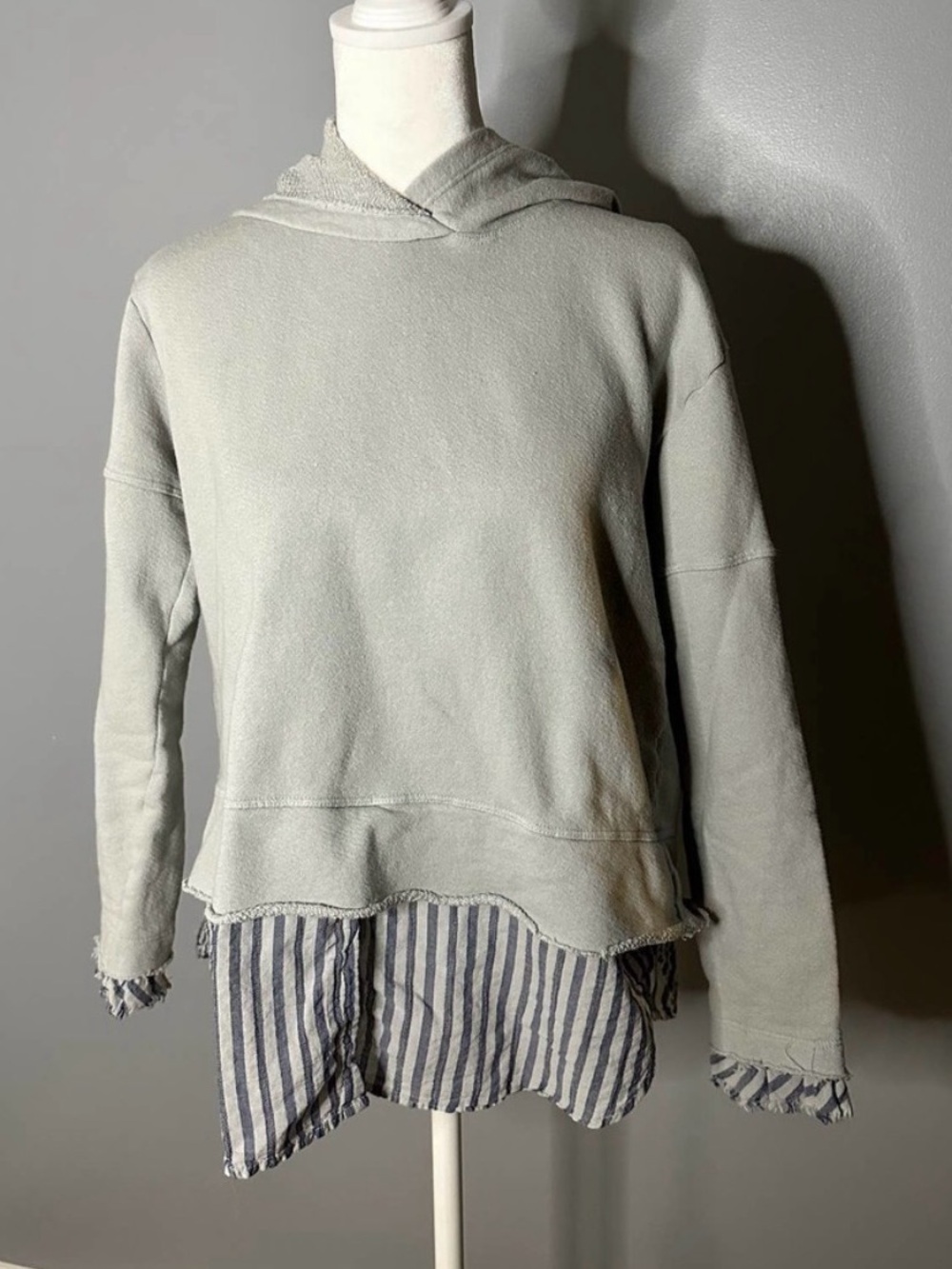 Left of Center Gray Sweatshirt with hood. Small